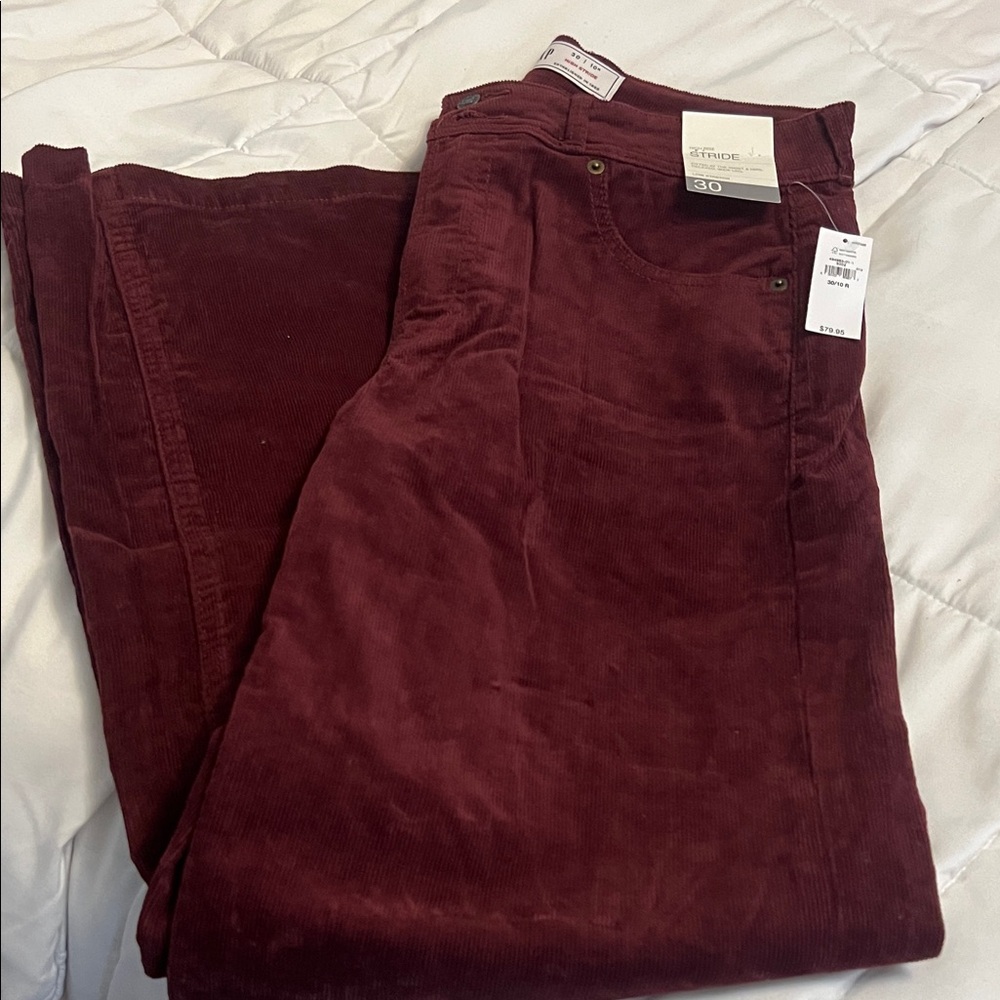 GAP Burgundy Wide Leg Pants